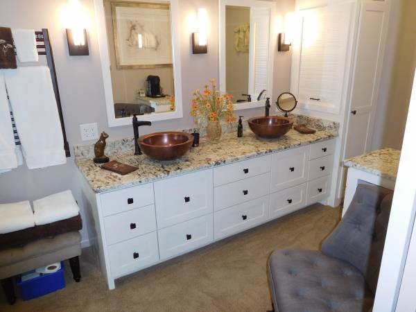 Asheville Bathroom New vanity with vessel sinks